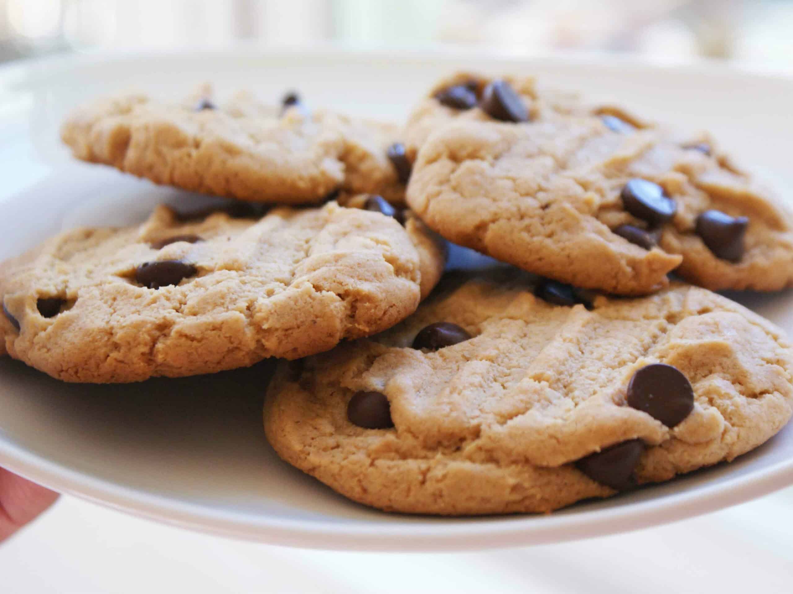 Bolachas com pepitas de chocolate